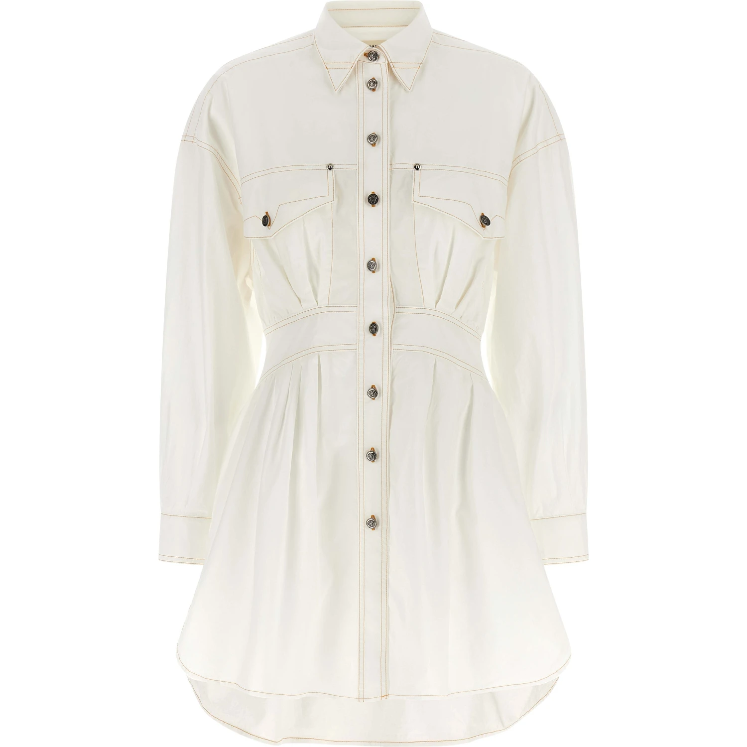 White Cotton Short Dress