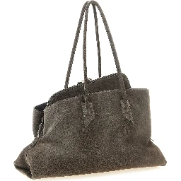 Gray Bovine Leather Shoulder Bag