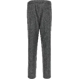 Gray Virgin Wool Casual Pants