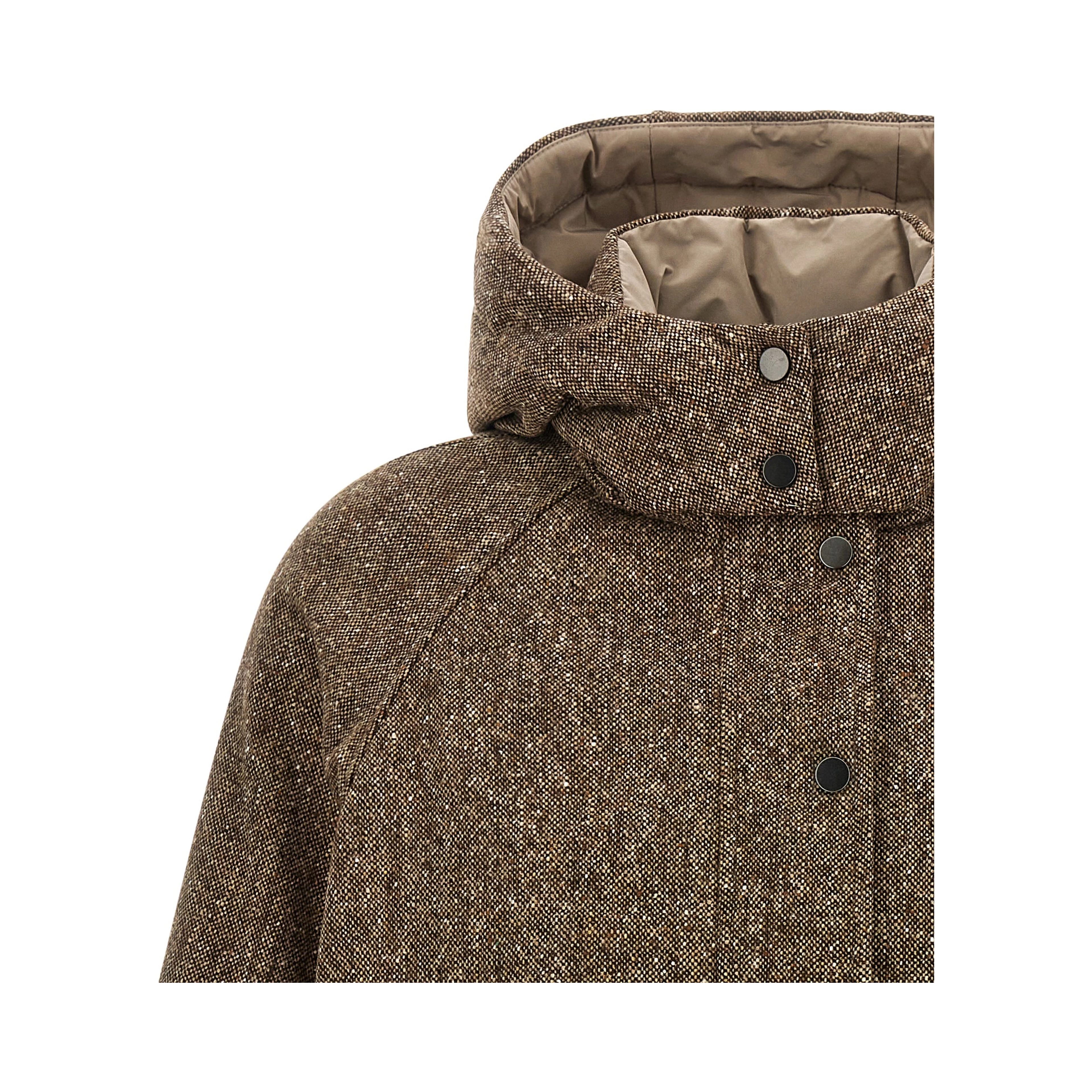 Brown Virgin Wool Full-Length Jacket