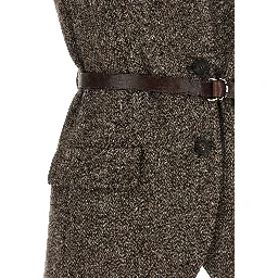 Brown Virgin Wool Sleeveless Jacket