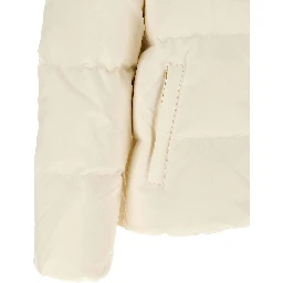 White Polyester Full-Length Jacket