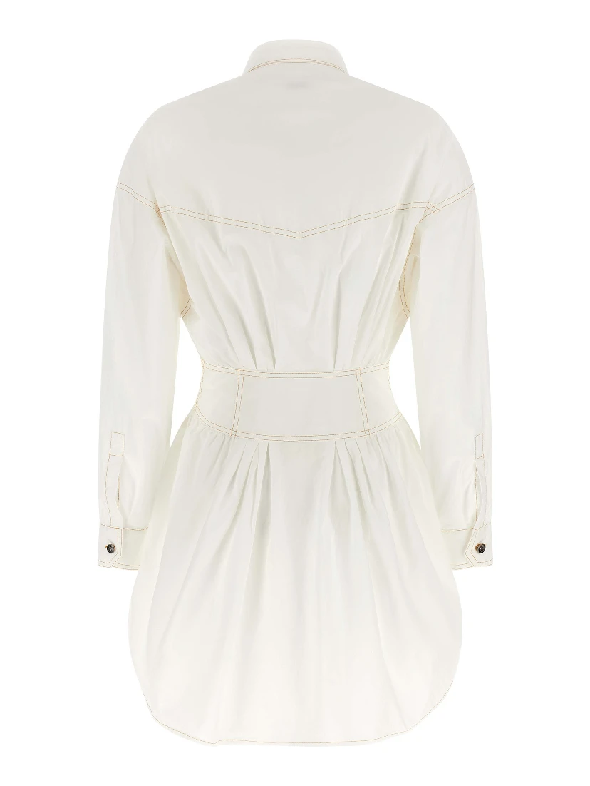 White Cotton Short Dress