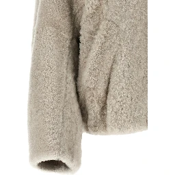 Beige Lamb Leather Full-Length Jacket