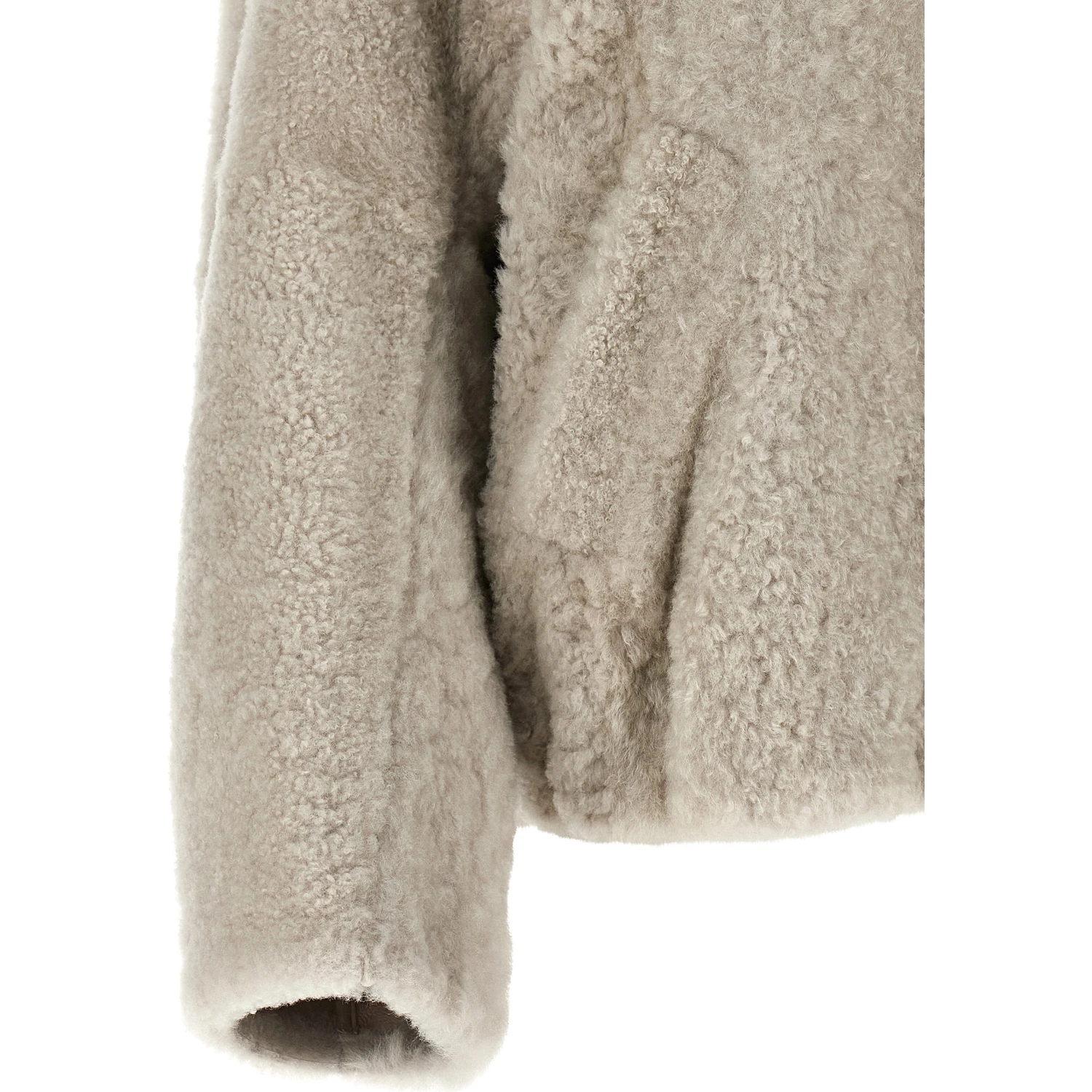 Beige Lamb Leather Full-Length Jacket