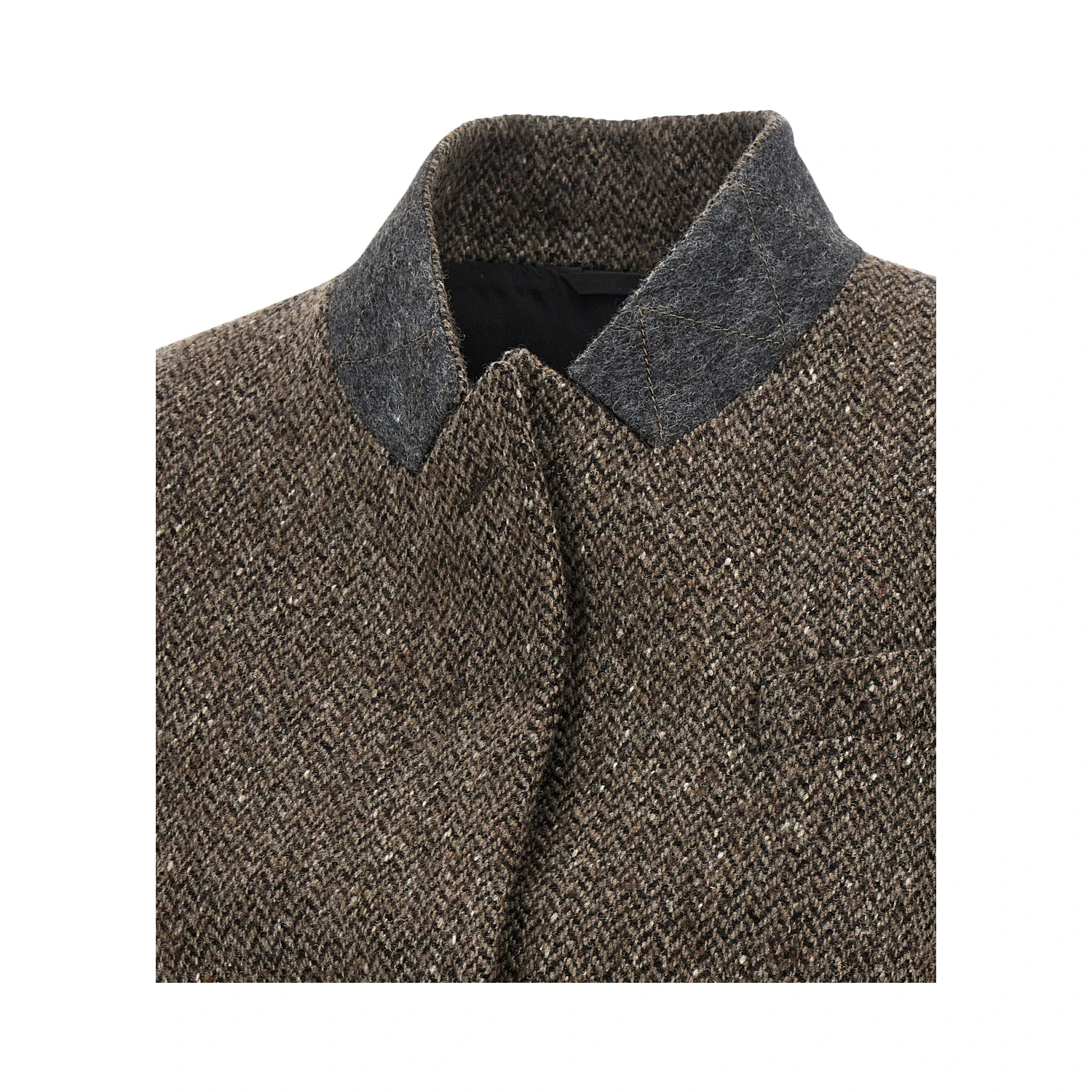 Brown Virgin Wool Sleeveless Jacket