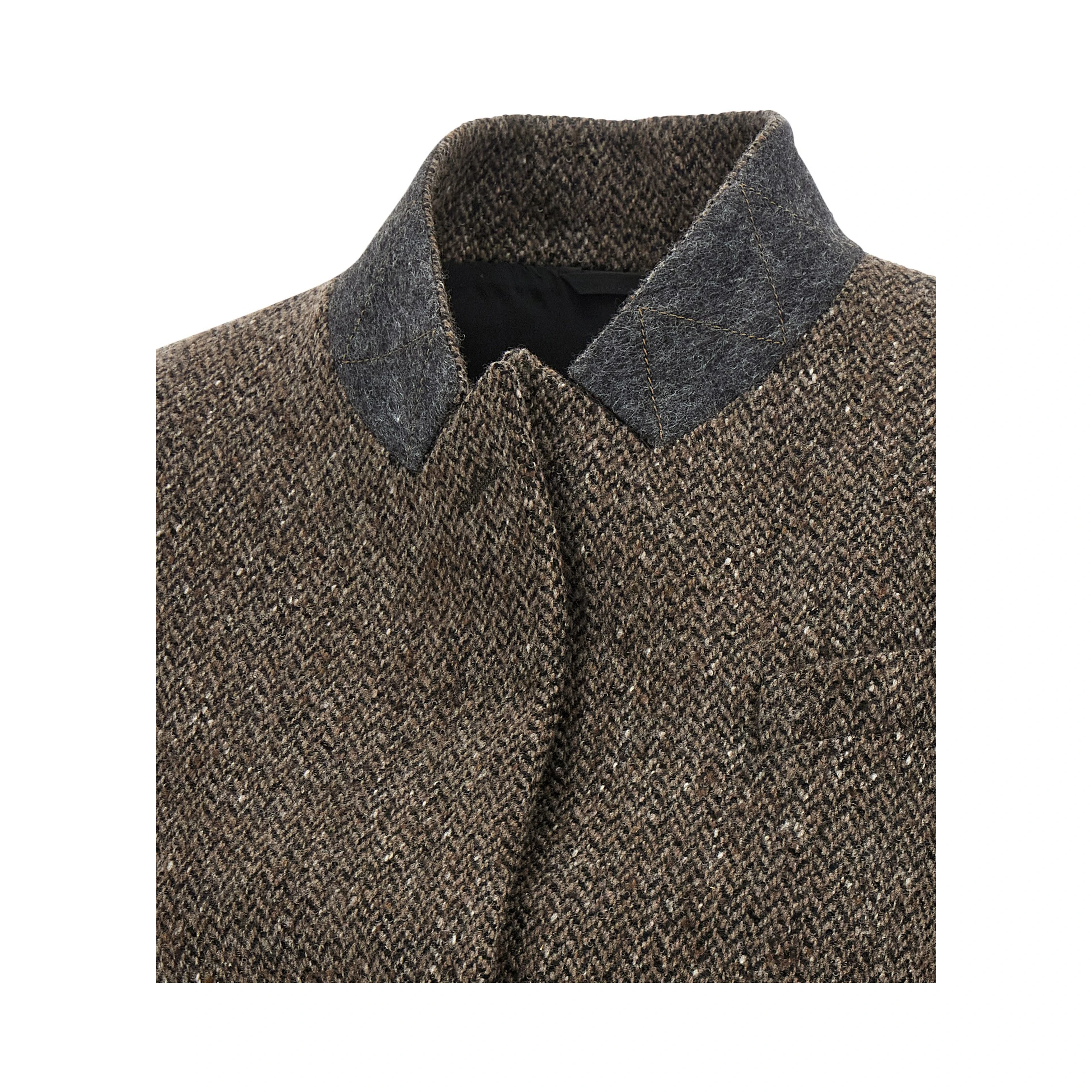 Brown Virgin Wool Sleeveless Jacket