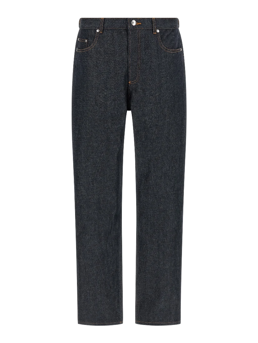 Blue Cotton Relaxed Fit Jeans