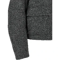 Gray Virgin Wool Full-Length Jacket