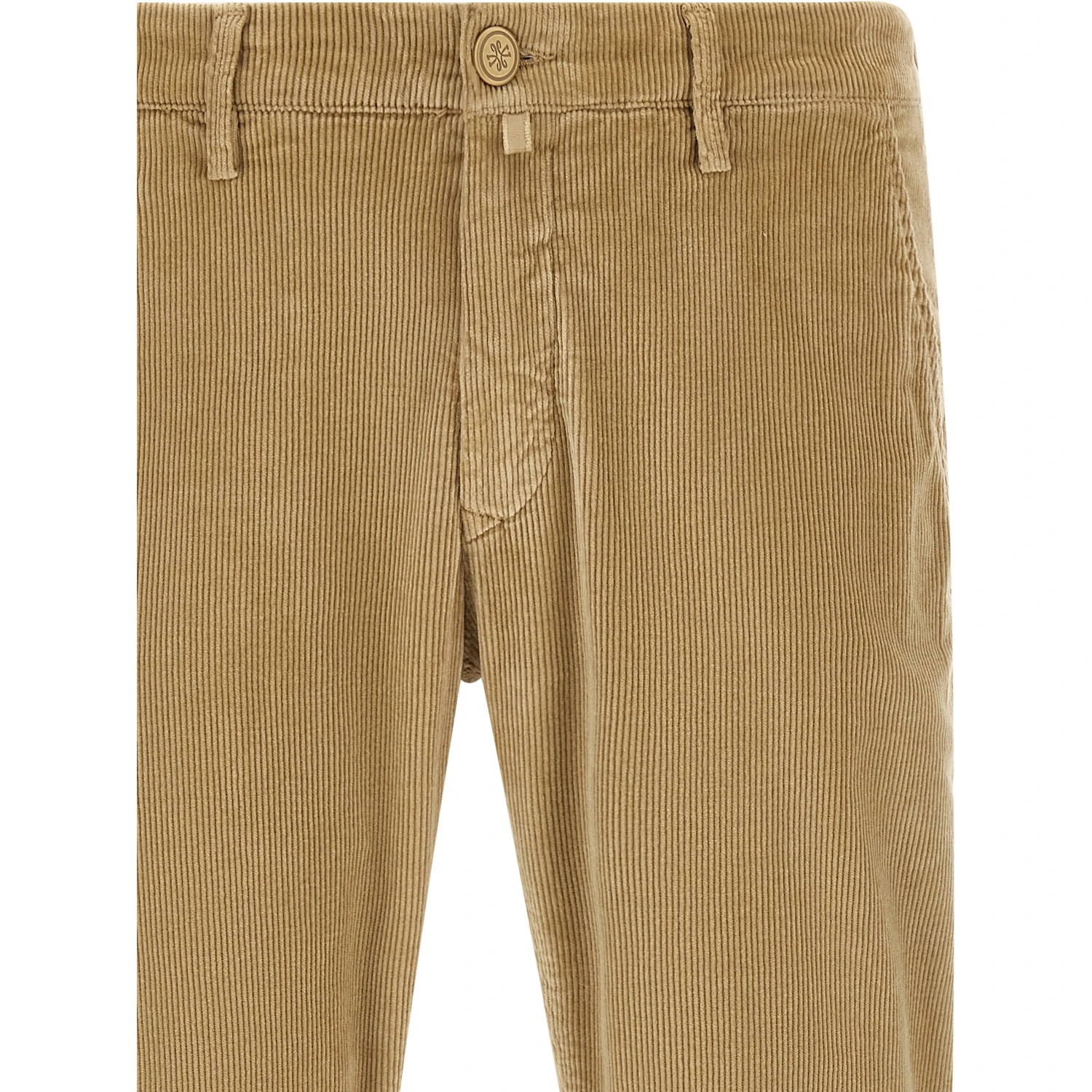 Beige Cotton Chino Pants