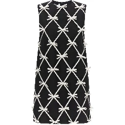 Bicolor Virgin Wool Short Dress