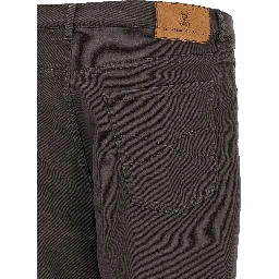 Brown Cotton Straight-Leg Jeans