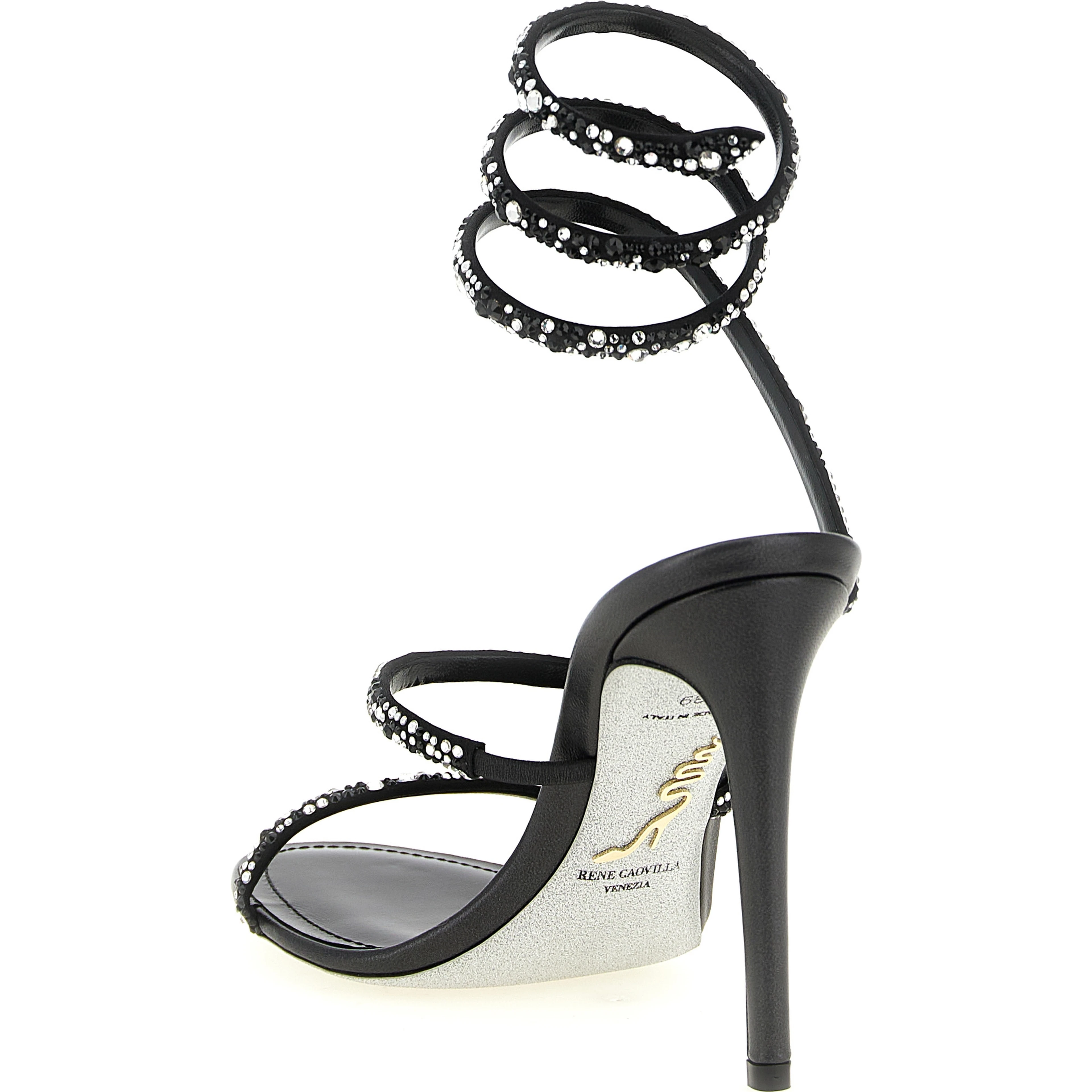 Bicolor Viscose Stiletto Heel Sandals