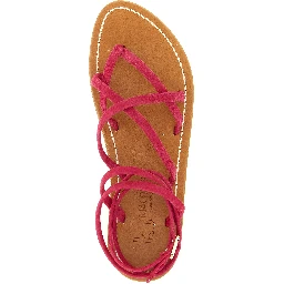 Fuchsia Calfskin Flat Sandals