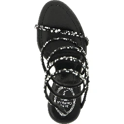 Bicolor Viscose Stiletto Heel Sandals