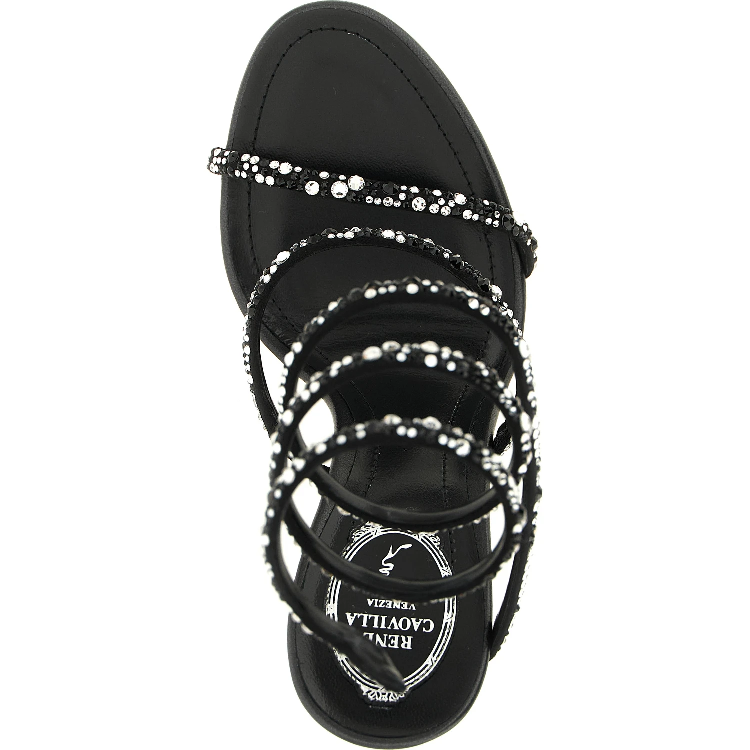 Bicolor Viscose Stiletto Heel Sandals