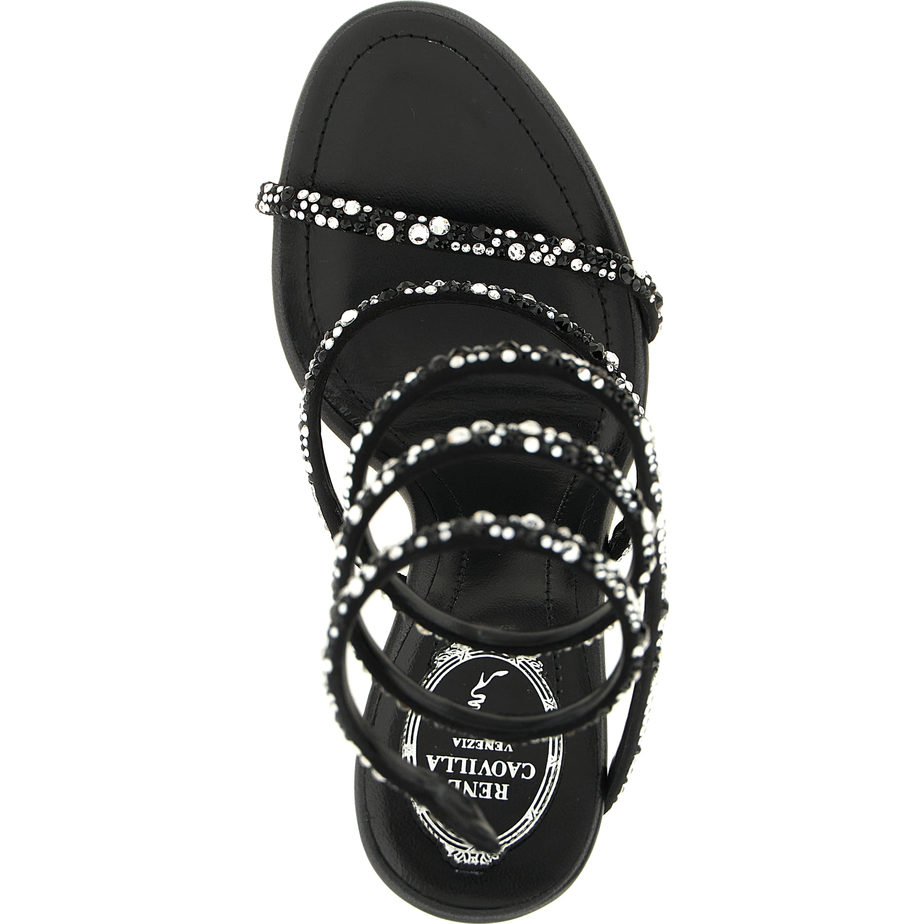 Bicolor Viscose Stiletto Heel Sandals