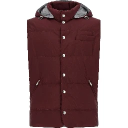 Bordeaux Polyester Sleeveless Jacket