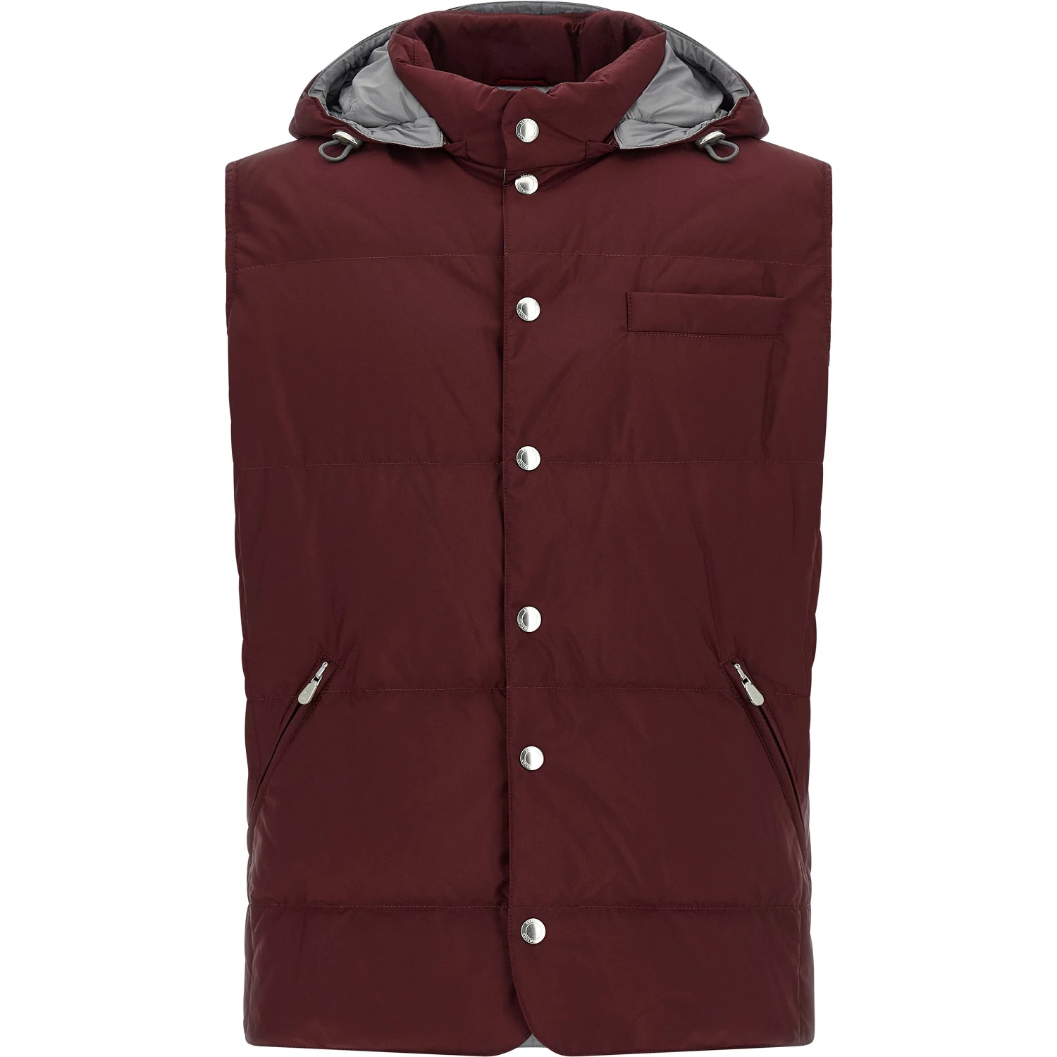 Bordeaux Polyester Sleeveless Jacket