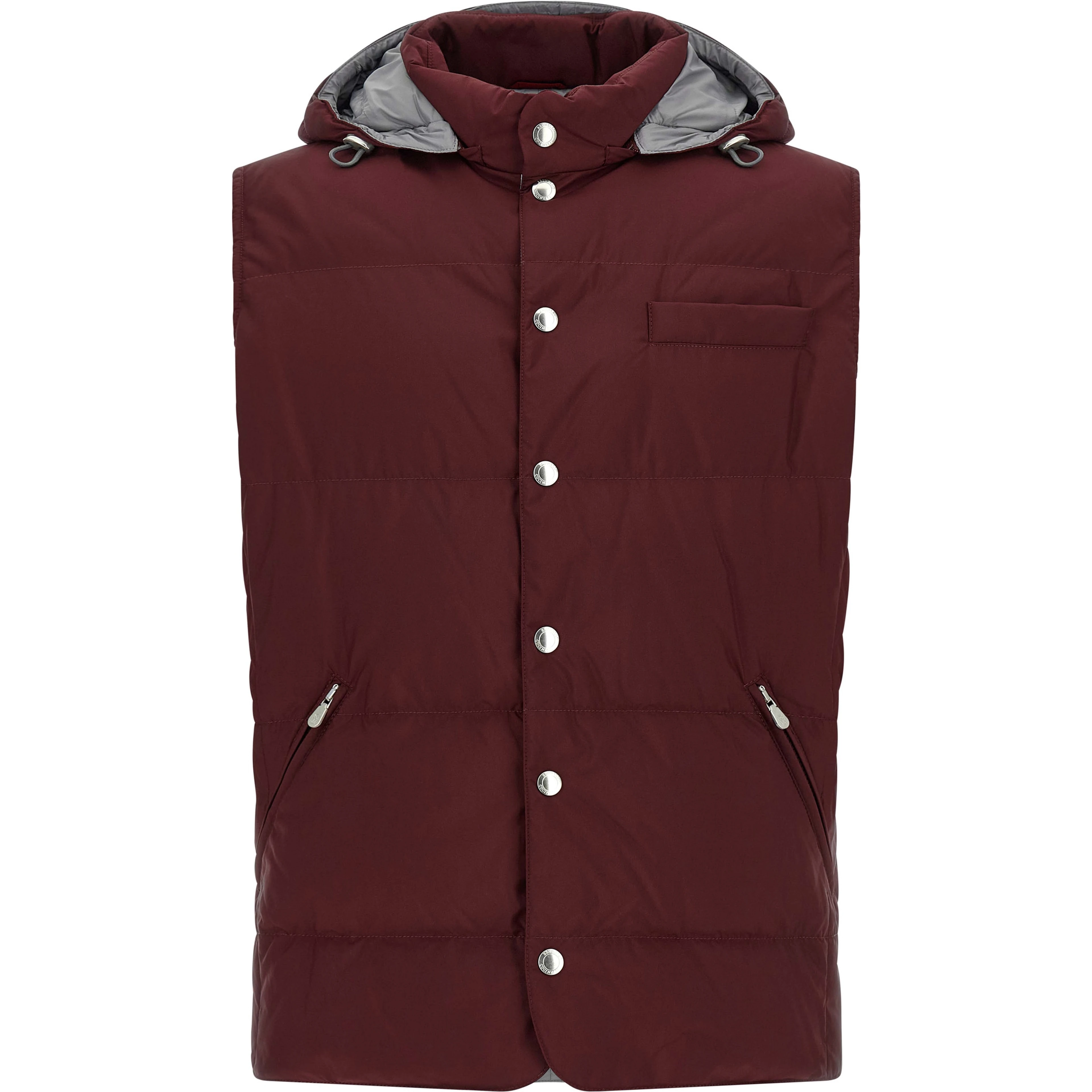 Bordeaux Polyester Sleeveless Jacket