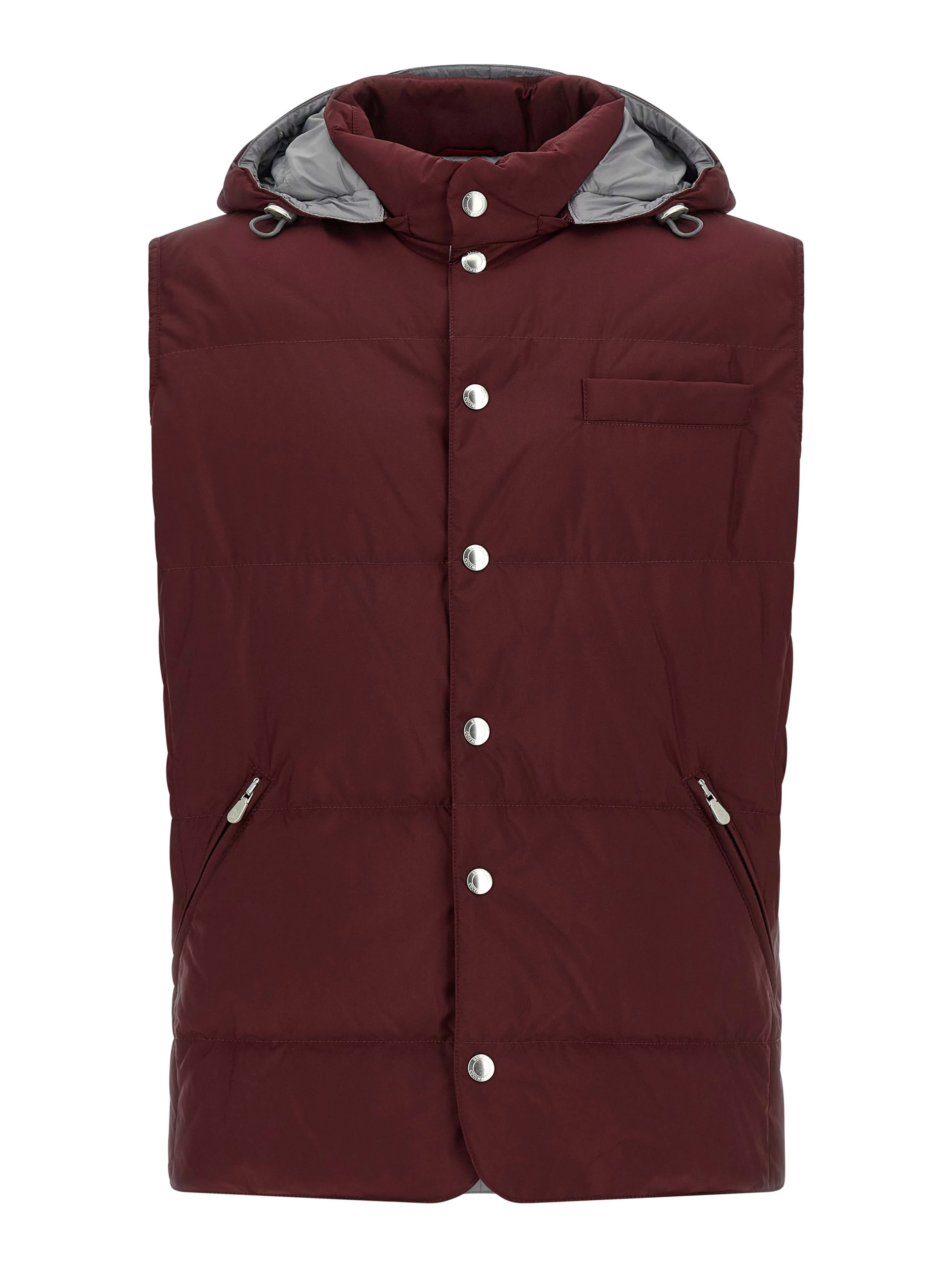 Bordeaux Polyester Sleeveless Jacket