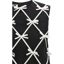 Bicolor Virgin Wool Short Dress