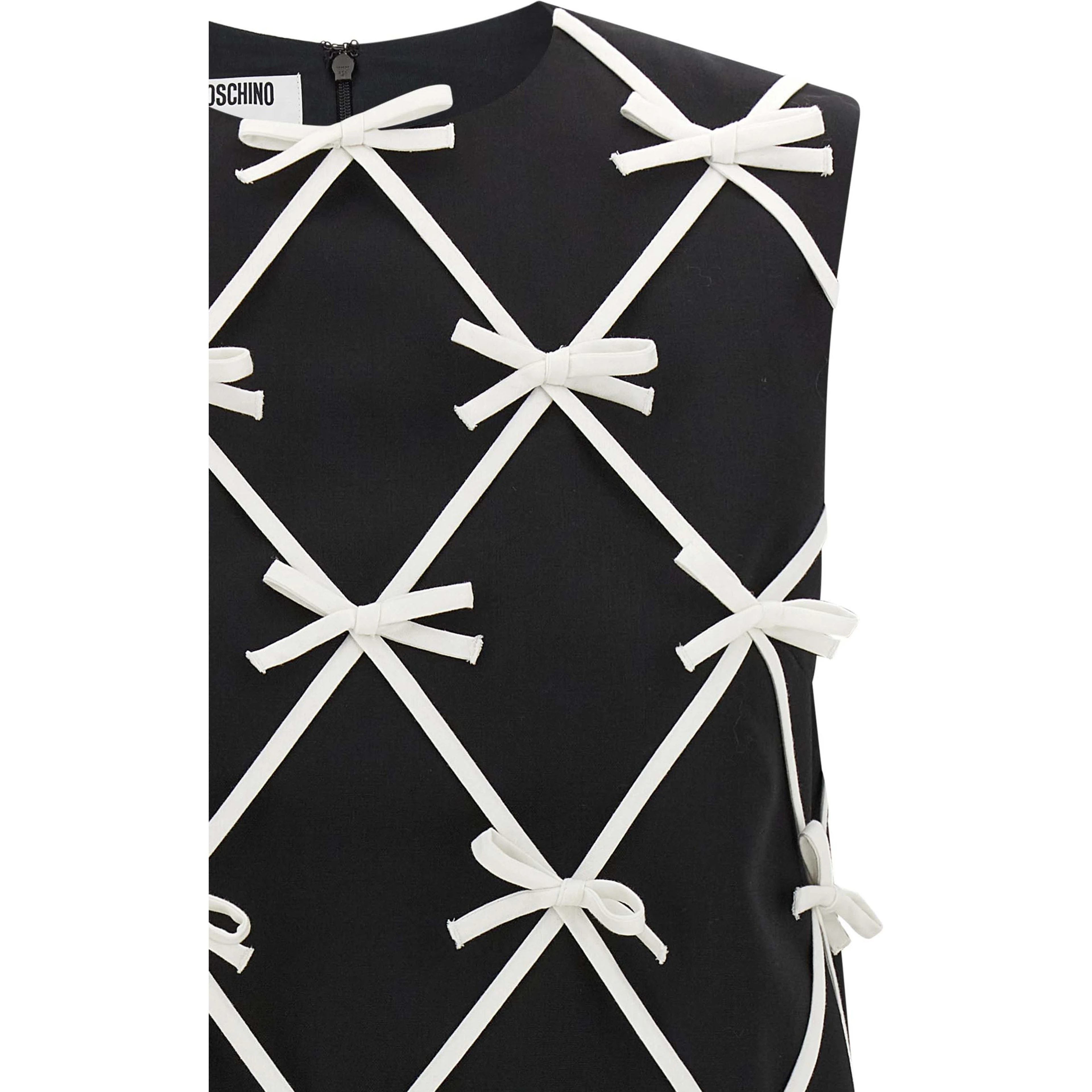 Bicolor Virgin Wool Short Dress