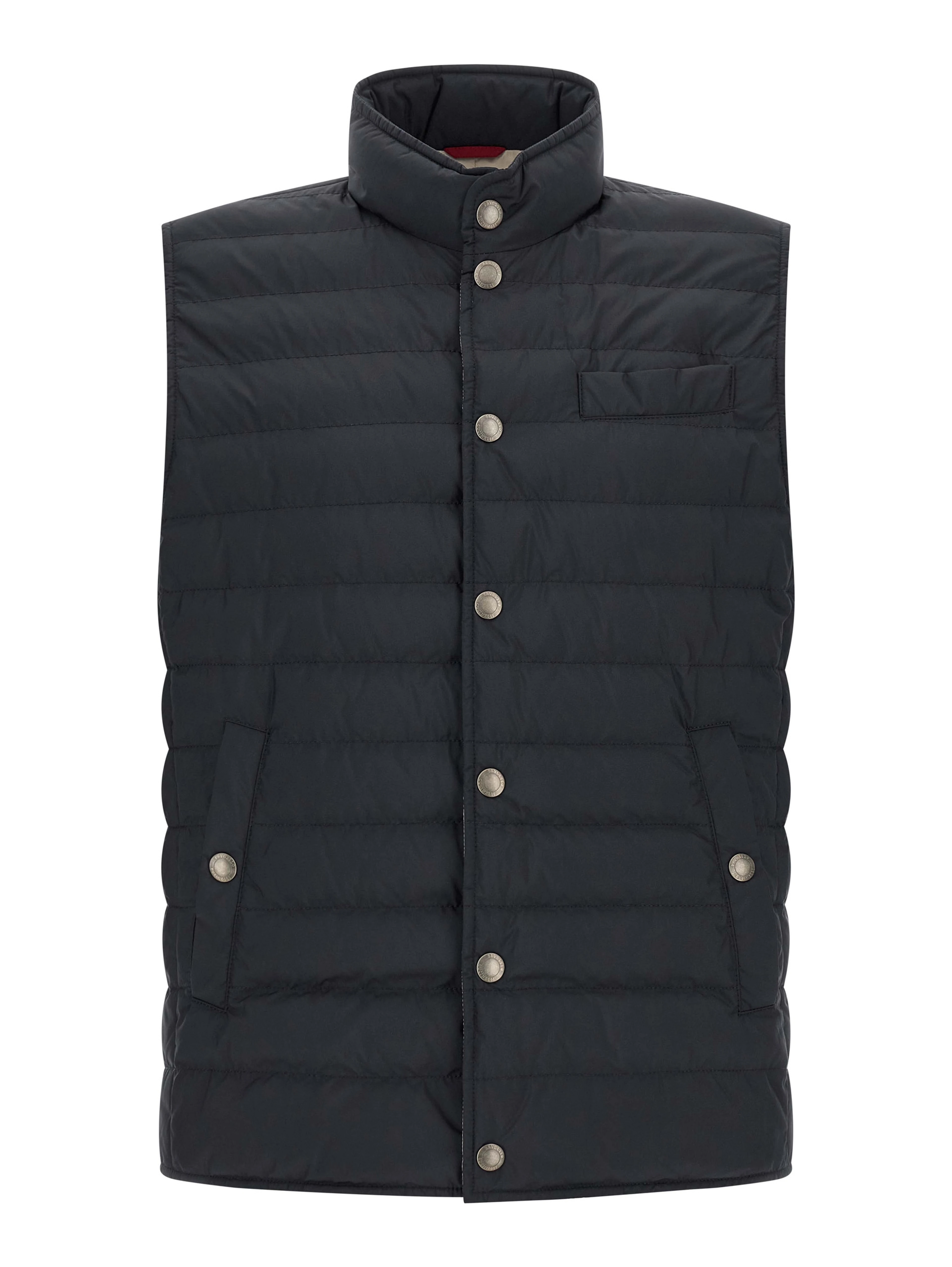 Blue Polyester Sleeveless Jacket