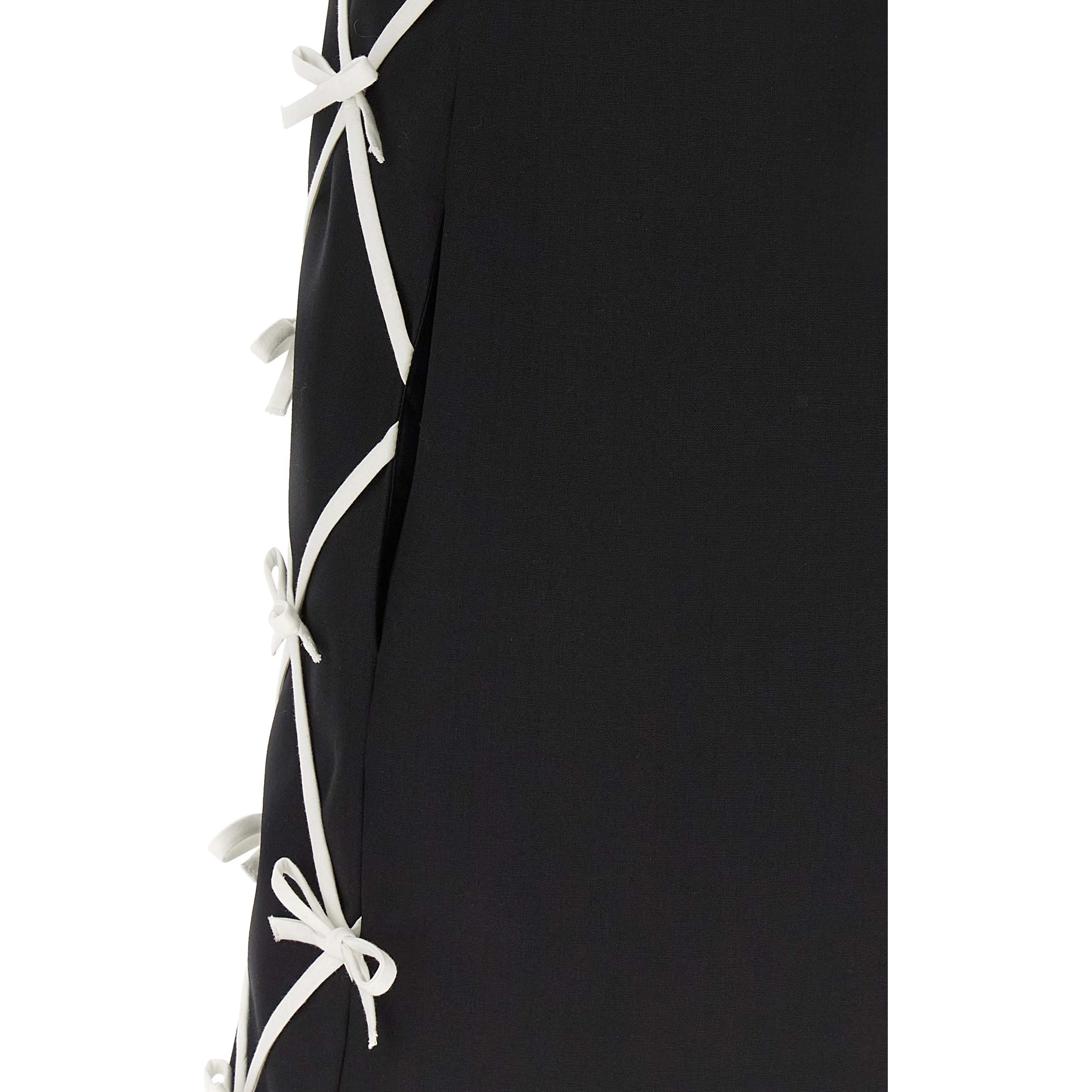 Bicolor Virgin Wool Short Dress