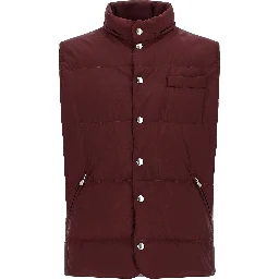 Bordeaux Polyester Sleeveless Jacket