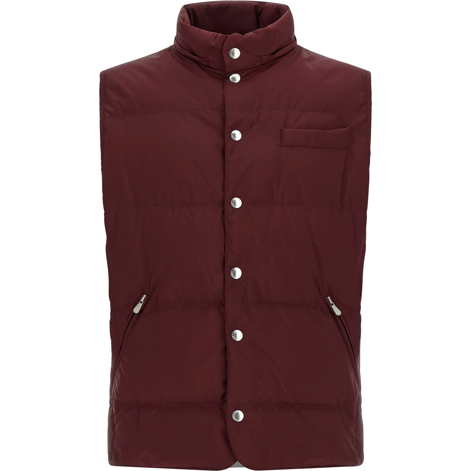 Bordeaux Polyester Sleeveless Jacket