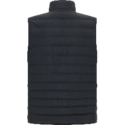 Blue Polyester Sleeveless Jacket
