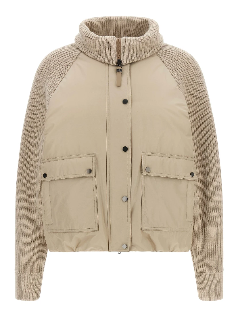 Beige Cotton Full-Length Jacket