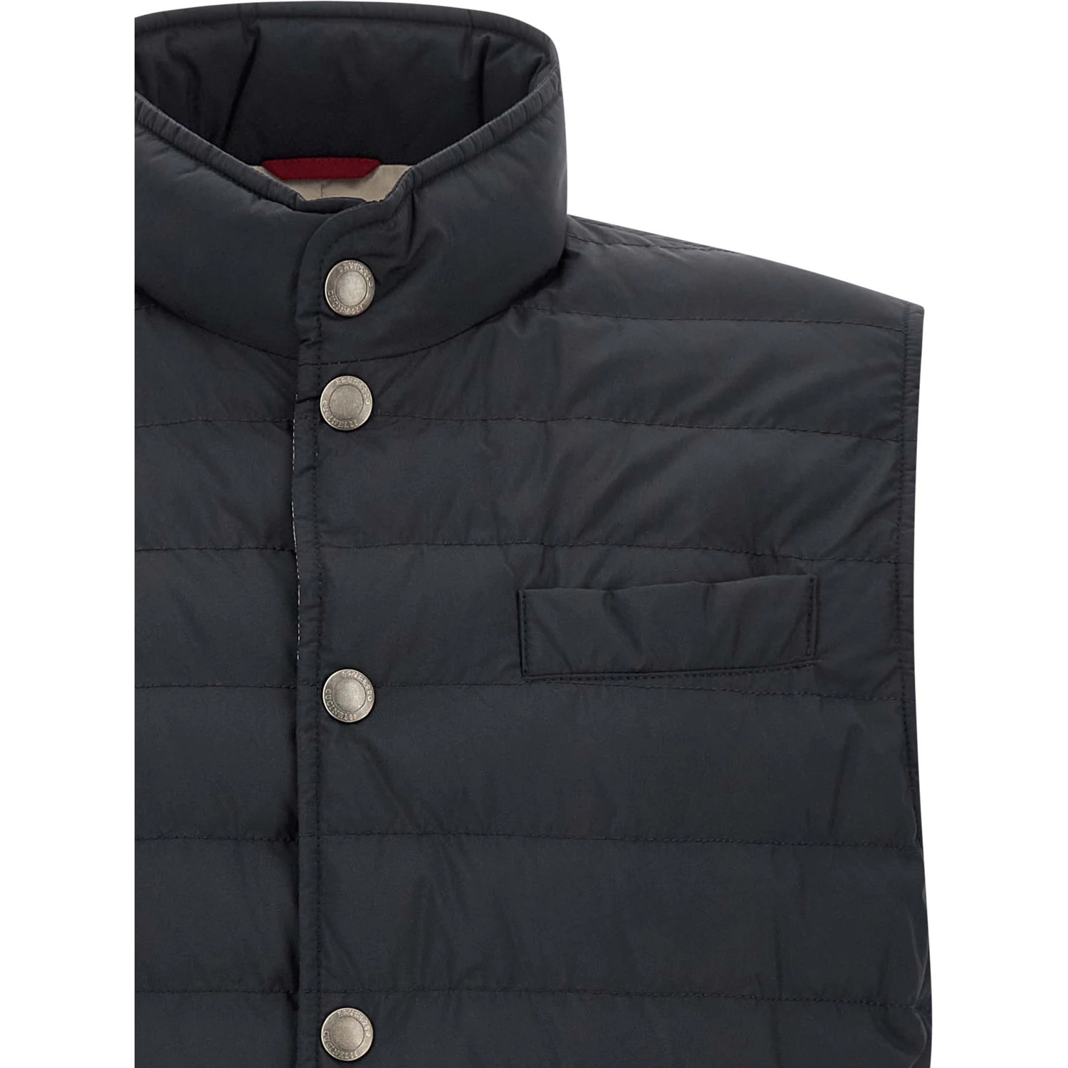 Blue Polyester Sleeveless Jacket