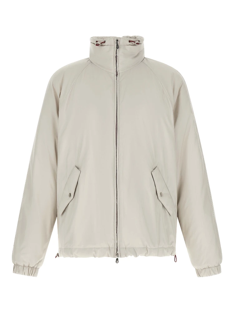 White Polyester Shell Jacket