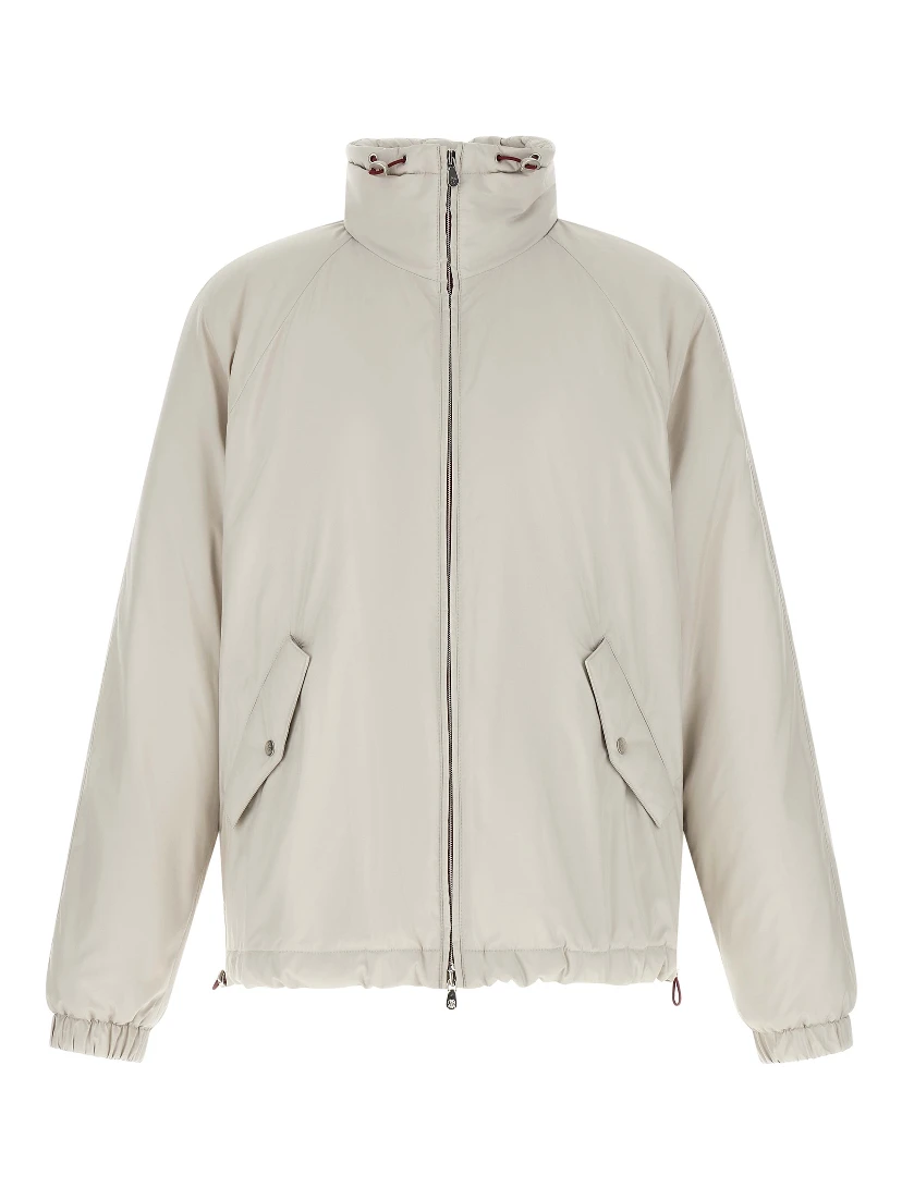 White Polyester Shell Jacket