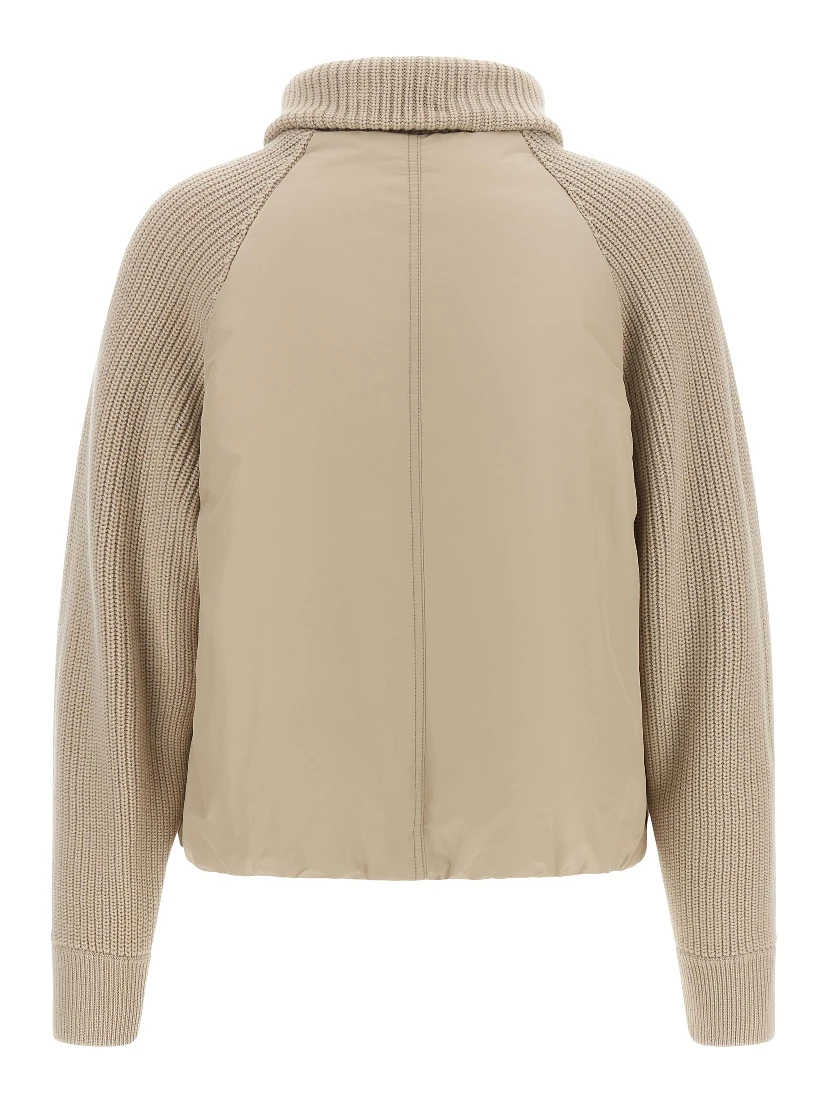 Beige Cotton Full-Length Jacket