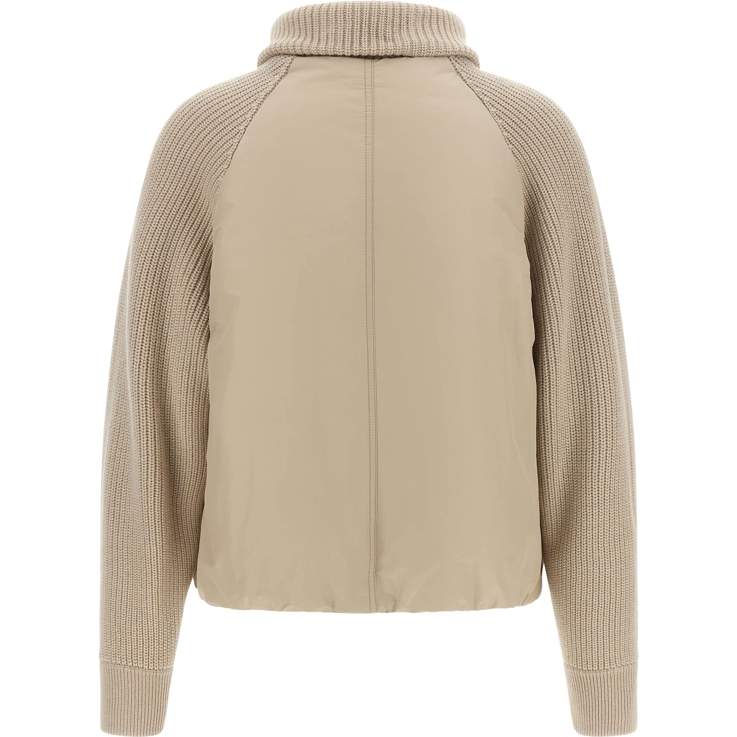 Beige Cotton Full-Length Jacket