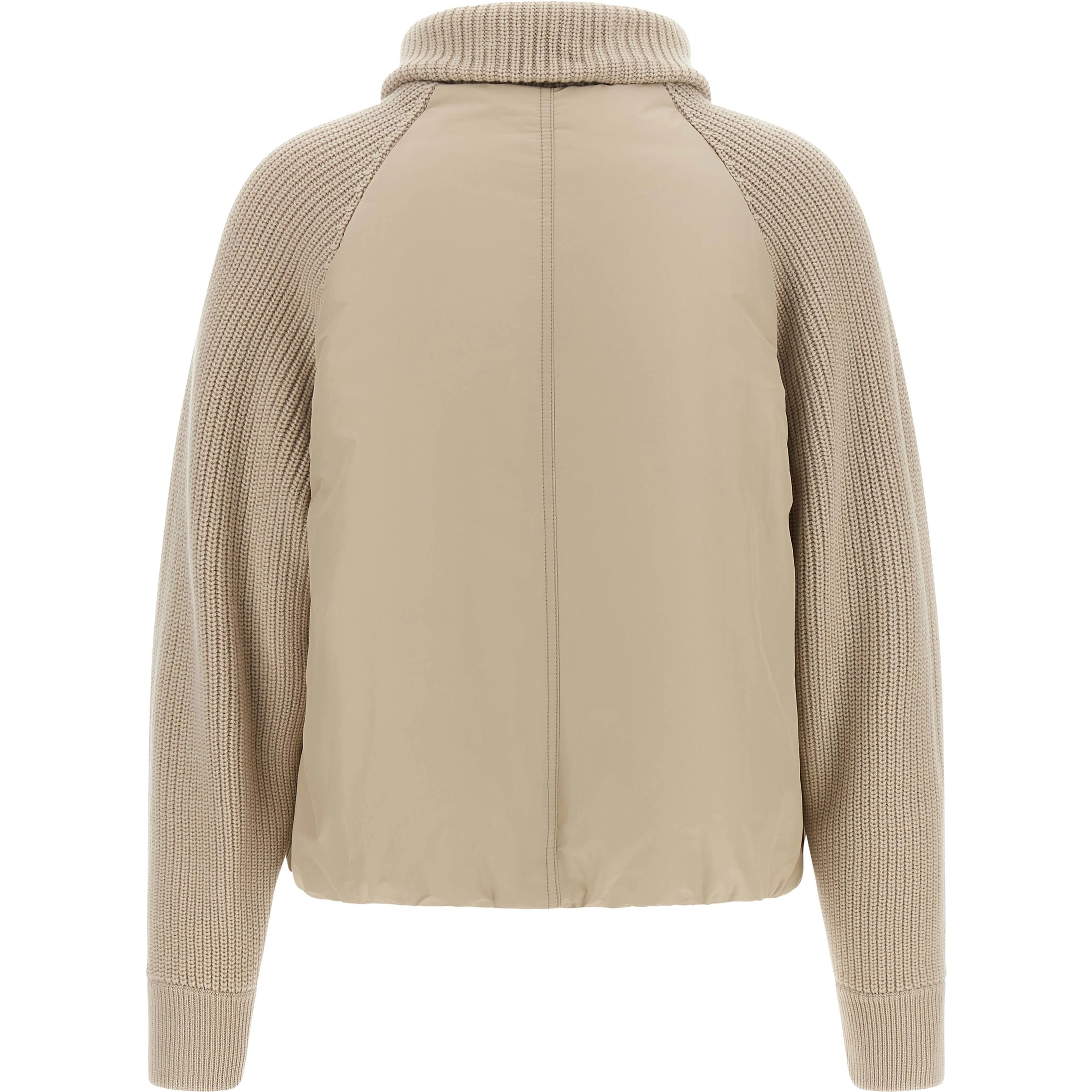 Beige Cotton Full-Length Jacket