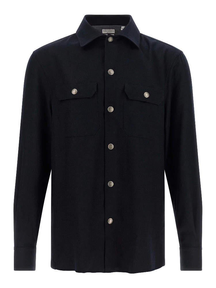 Blue Virgin Wool Blouse
