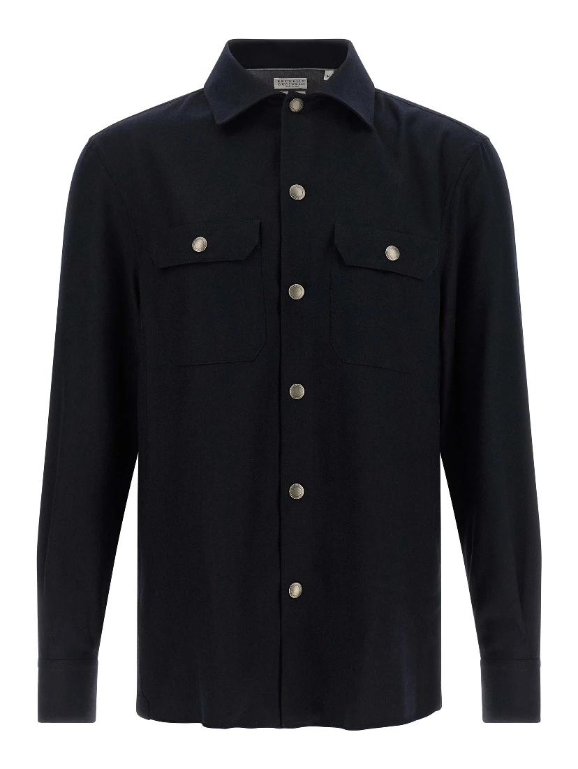 Blue Virgin Wool Blouse