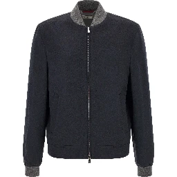 Blue Cashmere Bomber
