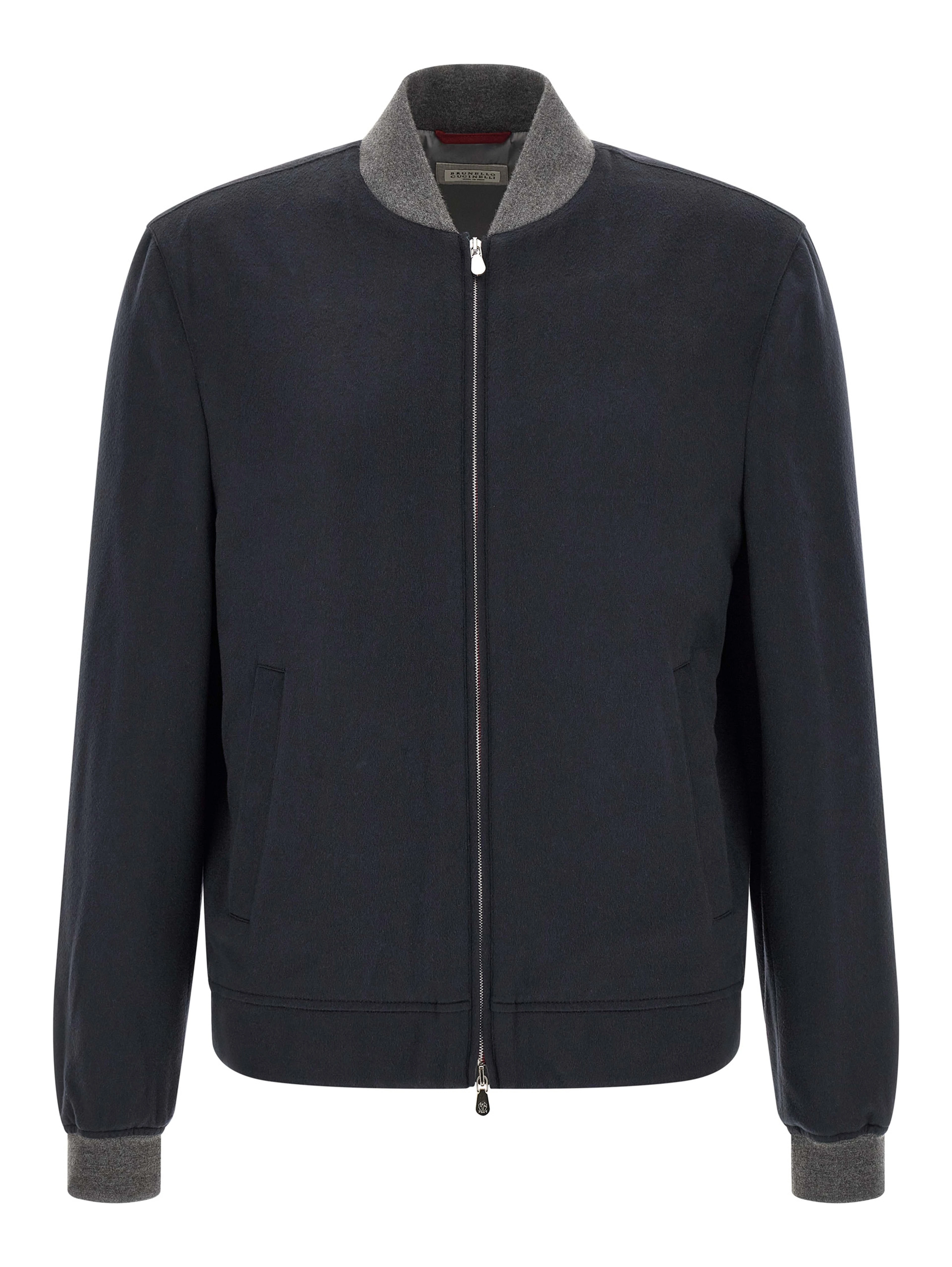 Blue Cashmere Bomber