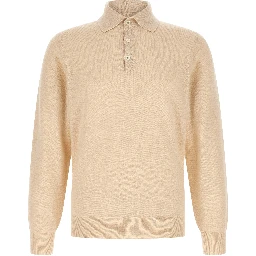 Beige Cashmere Polo Shirt