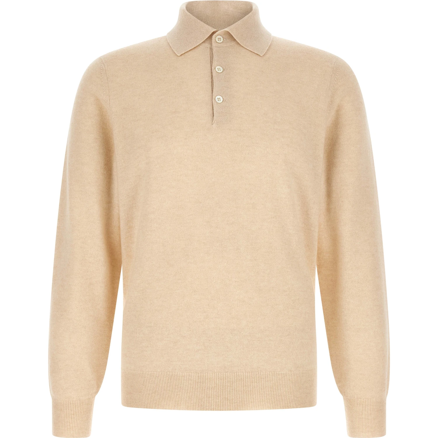 Beige Cashmere Polo Shirt