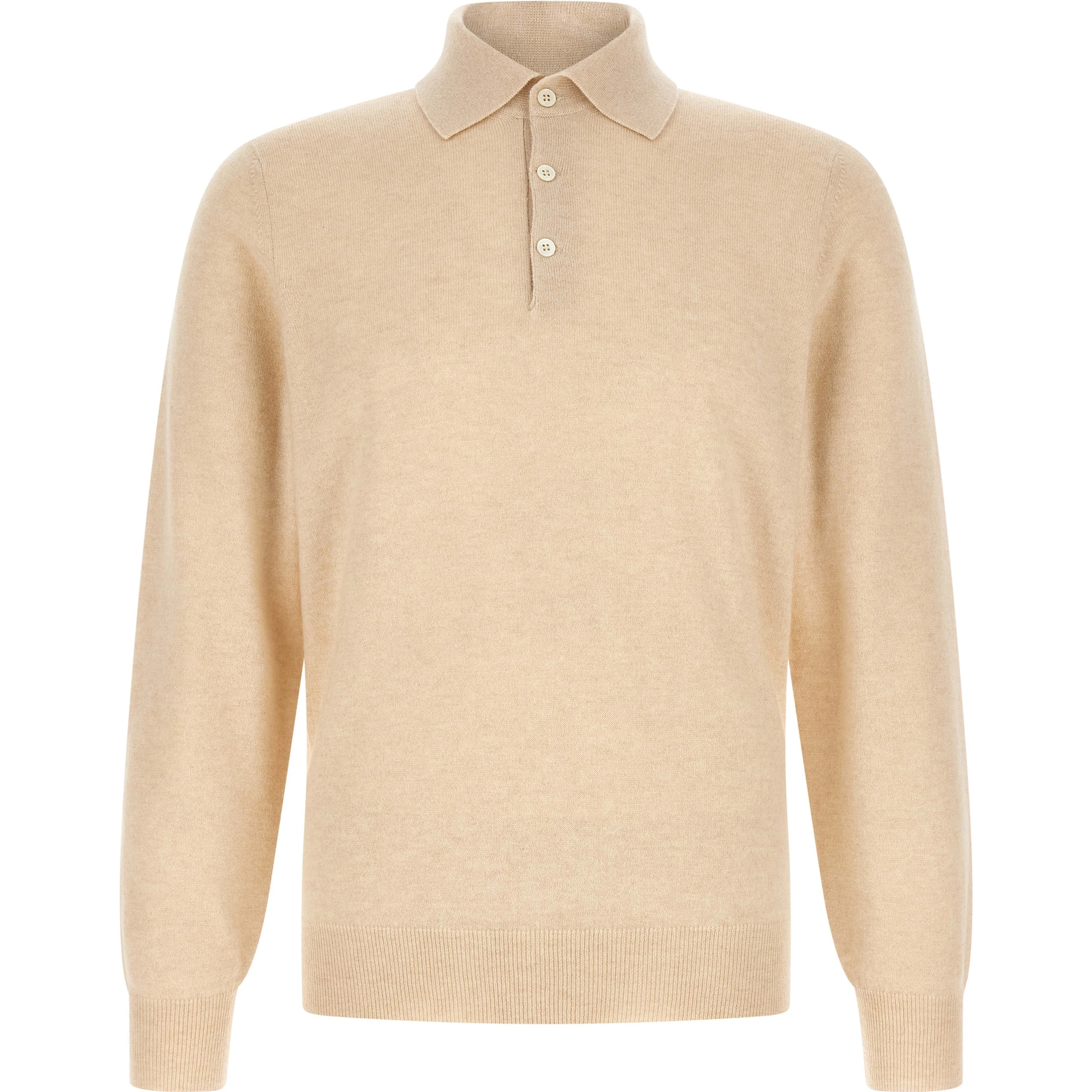 Beige Cashmere Polo Shirt