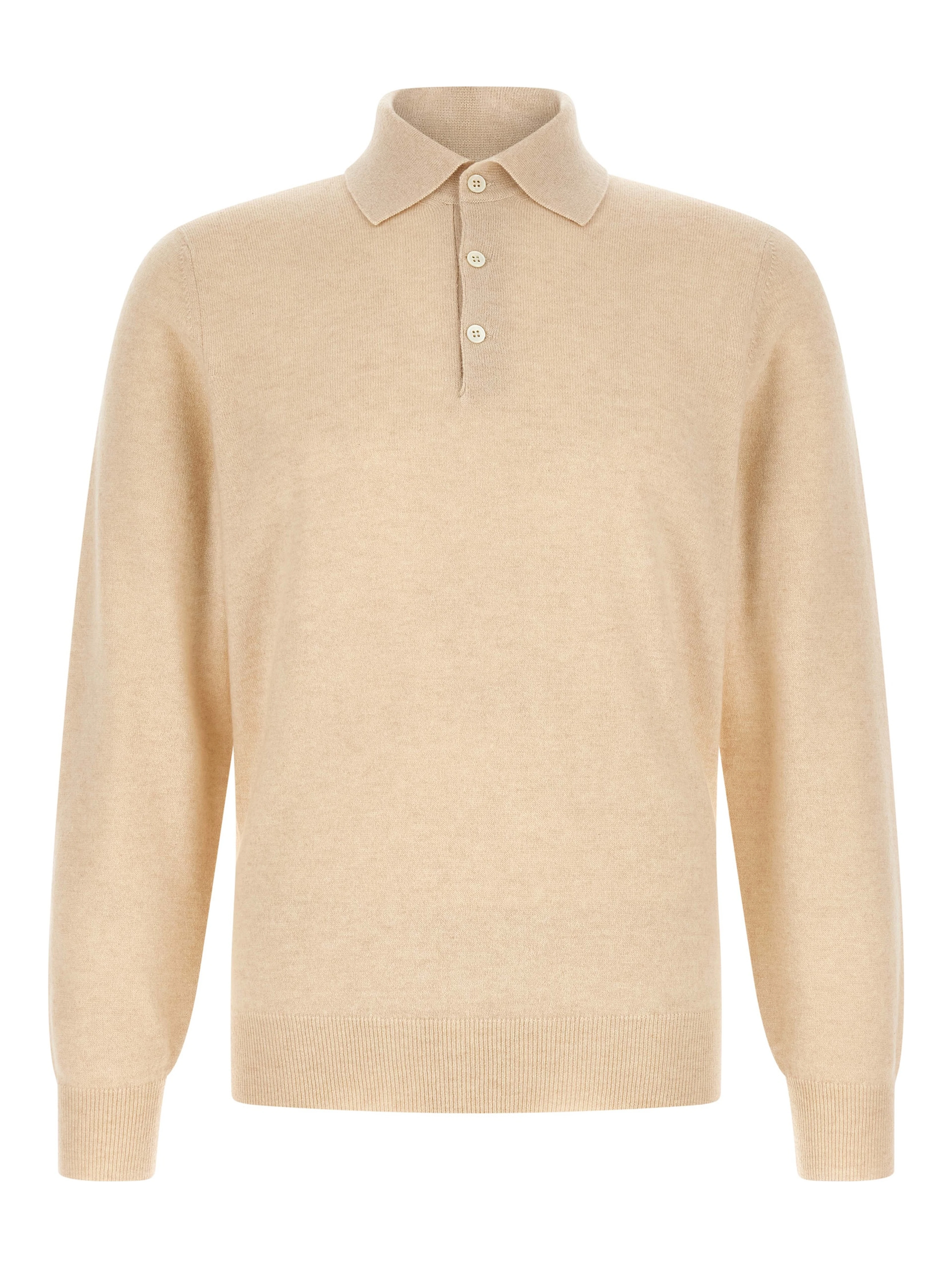 Beige Cashmere Polo Shirt