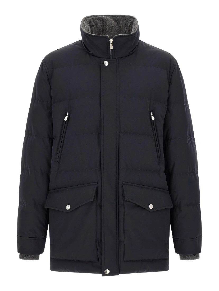Blue Polyamide Parka