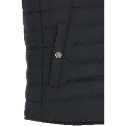 Blue Polyester Sleeveless Jacket