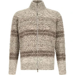 Beige Alpaca Leather Cardigan